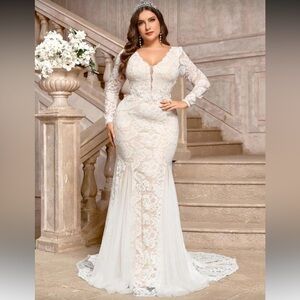 Wedding dress  Lace Bridal Gown with Long Sleeves
